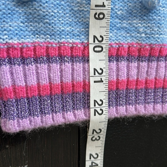 Lilly Pulitzer Verna Sweater Pom Pom Blue Pink Womens Crewneck Sz M - Picture 13 of 14